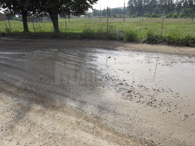 De doi ani de zile, de când au început lucrările de apă-canalizare pe strada Aurel Vlaicu, nu doar praful intră în casele locuitorilor, ci şi valuri de noroi, în care înoată după fiecare ploaie