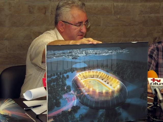 Lungu a prezentat proiectul noului stadion al Sucevei, cu 15.000 de locuri