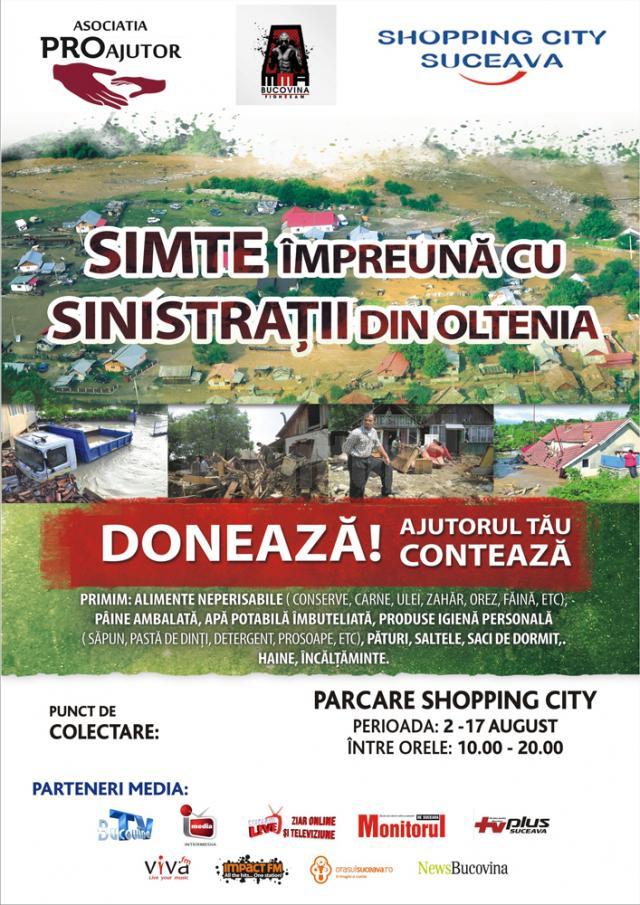 Campanie de ajutorare „Simte împreună cu sinistraţii din Oltenia!”