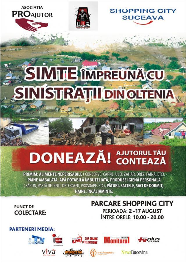 Campanie de ajutorare „Simte împreună cu sinistraţii din Oltenia!”