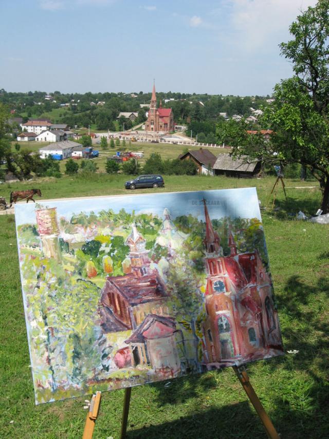 Obiectivul cel mai provocator pentru atelierul de weekend a fost Biserica romano-catolică din Cacica