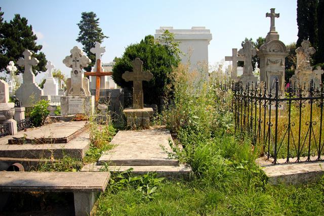 Morminte noi şi vechi, în cimitirul Pacea