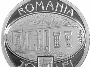 Monedă din argint dedicată Elenei Văcărescu - avers