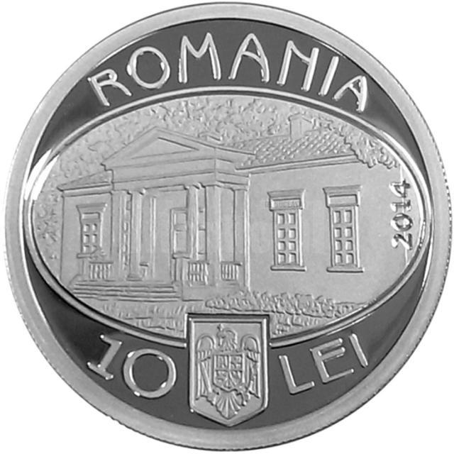 Monedă din argint dedicată Elenei Văcărescu - avers