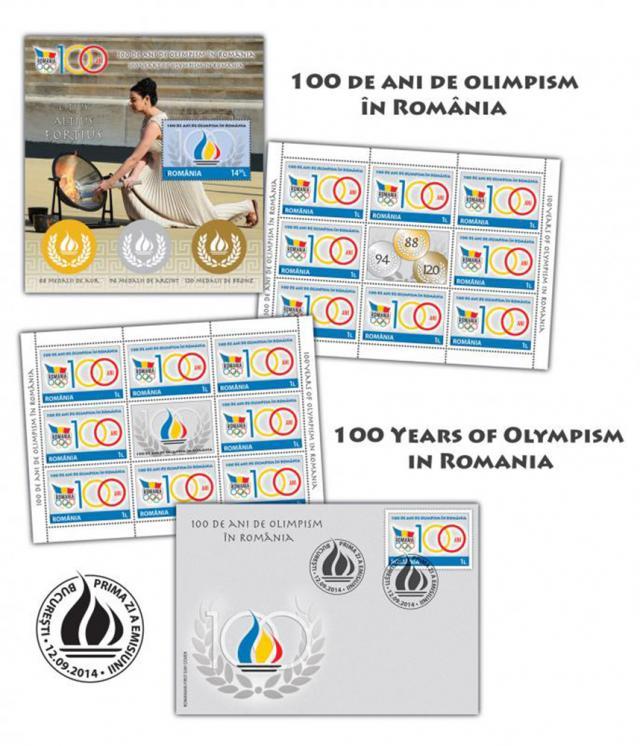 Emisiunea de mărci poştale „100 de ani de olimpism în România”