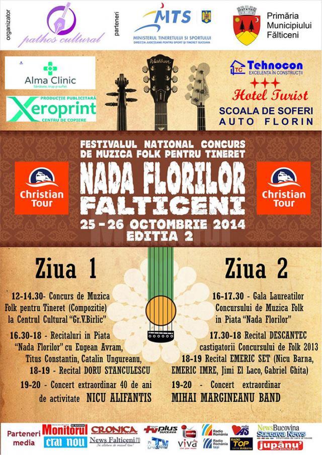 Festivalul Naţional Concurs de Muzică Folk pentru Tineret „Nada Florilor”, la Fălticeni