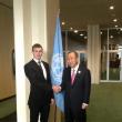 Luca Ciubotaru alături de secretarul general al Naţiunilor Unite, Ban Ki-moon