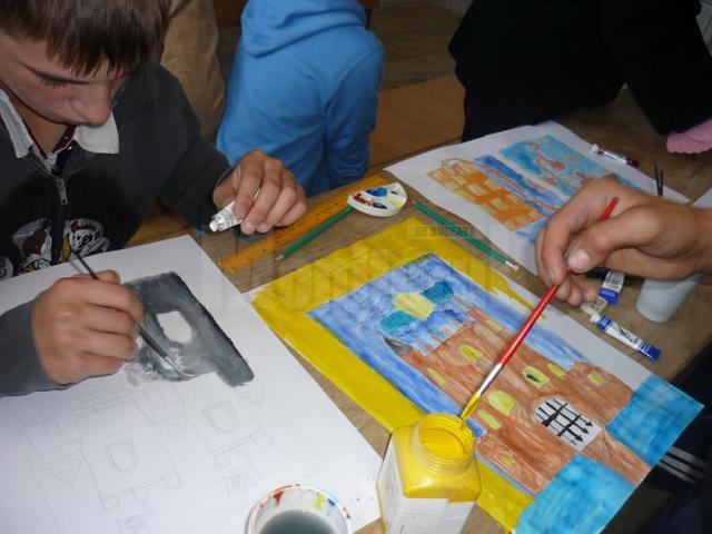 Elevi de la Centrul Şcolar pentru Educaţie Incluzivă participă, săptămânal, la Cercul de pictură “Penelul fermecat“
