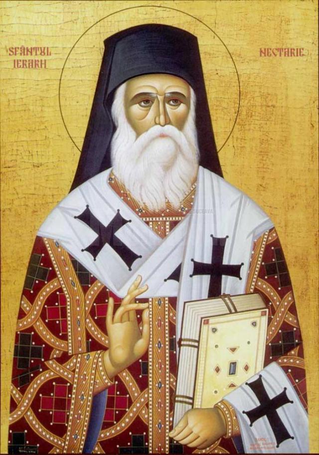 Procesiune cu racla cu moaştele Sfântului Ierarh Nectarie, duminică, la biserica din curtea Spitalului Vechi