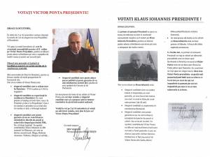 O scrisoare deschisă a primarului comunei Preuteşti, Ion Vasiliu, de susţinere a candidatului Victor Ponta, a fost falsificată rudimentar, în format aproape identic, fiind transformată în una în favoarea candidatului Klaus Iohannis