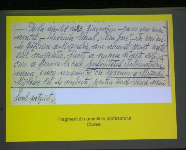 Placă comemorativă care marchează 100 de ani de existenţă a Muzeului Fălticenilor, ctitorit de profesorul Vasile Ciurea