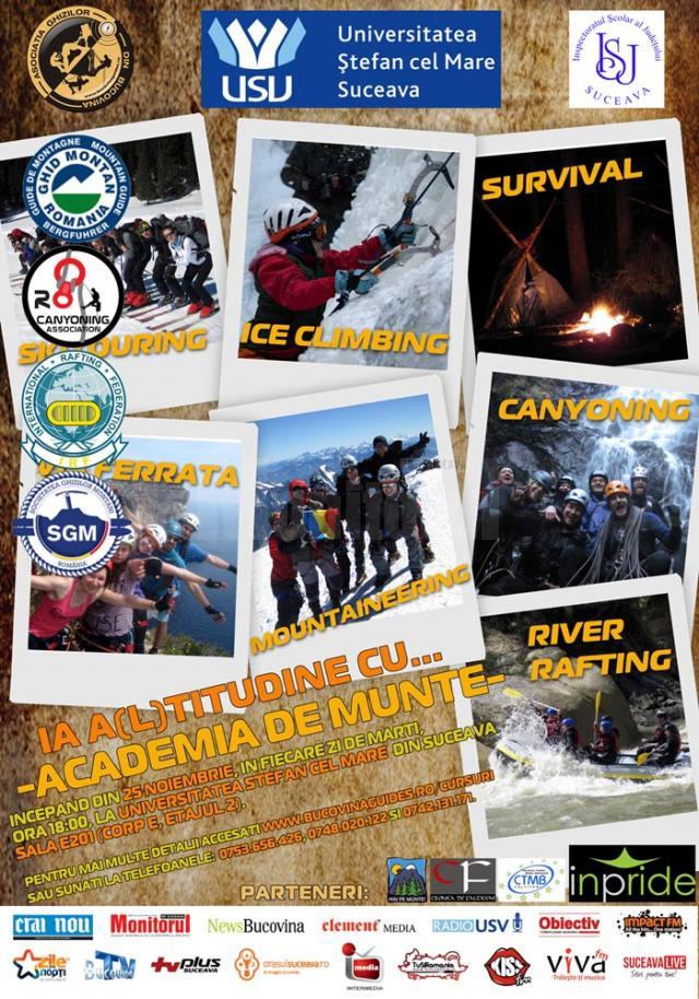 Academia de Munte – cursuri de alpinism, schi, rafting, canyoning, speologie