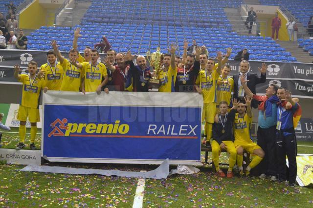 România a cucerit duminică pentru a cincea oară consecutiv titlul european la minifotbal, la turneul organizat în localitatea Herceg Novi (Muntenegru)