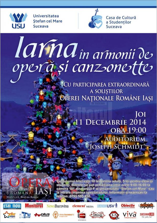 Concert al Operei Naționale din Iași, astăzi, la Universitatea Suceava