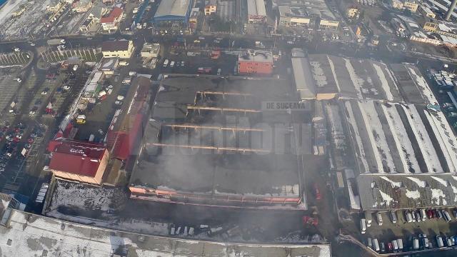 Cum arată centrul comercial „Rozita”, după incendiu. Filmare aeriană