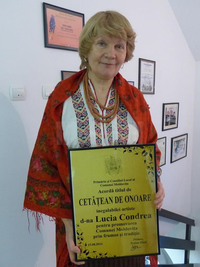Lucia Condrea, cetăţean de onoare