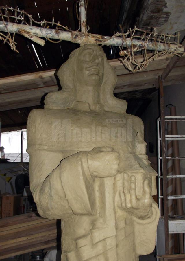 Monumentul lui Ştefan cel Mare înainte de a fi afectat de îngheţ
