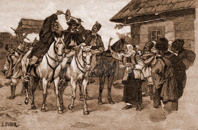 Chemarea la nuntă, la români – desen de Julius Zalaty Zuber (1867-1918)