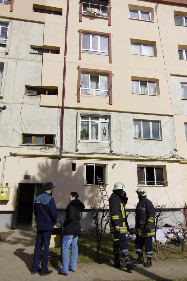 Incendiu la un bloc din Burdujeni