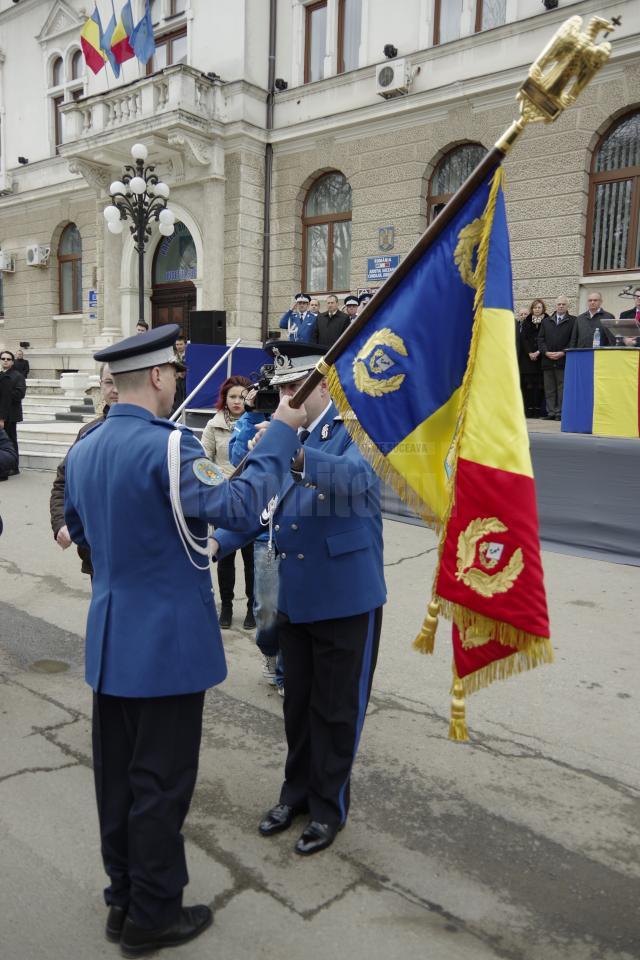 Jandarmii suceveni au primit Drapelul de luptă al inspectoratului