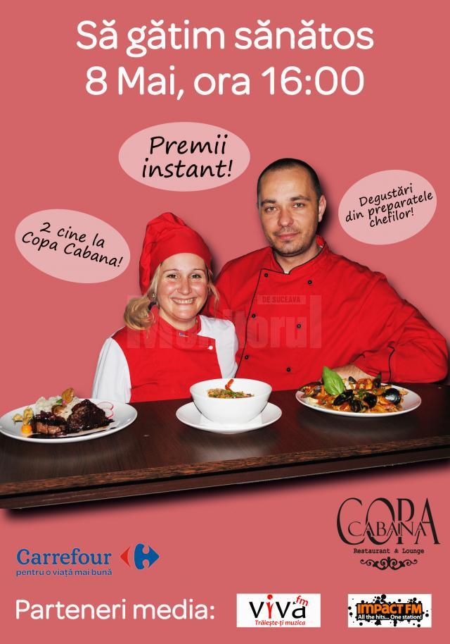 Spectacol culinar cu chef Isadora şi chef George, la hipermarketul Carrefour din Suceava