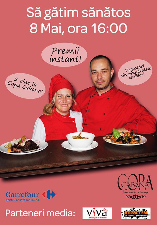 Spectacol culinar cu chef Isadora şi chef George, la hipermarketul Carrefour din Suceava