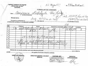 Formularul de comandă pentru serul antibotulinic către Unifarm SA Comanda către SC Unifarm SA