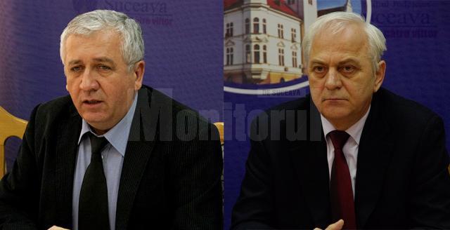 Prefectul de Suceava, Constantin Harasim, şi subprefectul Atanasă Nistor