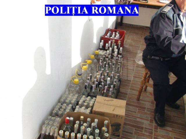 O armată de poliţişti a descins ieri dimineaţă împotriva comerţului sătesc cu alcool contrafăcut