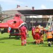 Pacientul a fost preluat de un elicopter SMURD de pe stadionul din Vatra Dornei