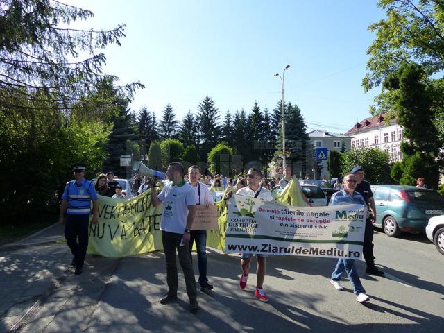 Protestatarii în marş pe străzile municipiului Suceava