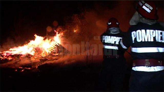 Incendiu la o hală de debitare lemn din comuna Râşca