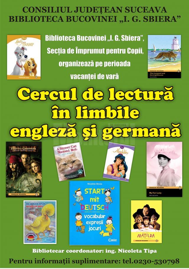 Cerc de lectură în limbile engleză şi germană, la Biblioteca Bucovinei