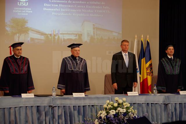Festivitatea de decernare a titlului de Doctor Honoris Causa preşedintelui Republicii Moldova, Nicolae Timofti