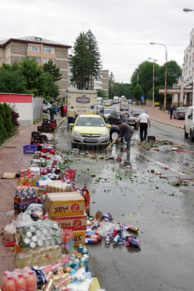 Berea a curs, la propriu, pe o stradă din Suceava