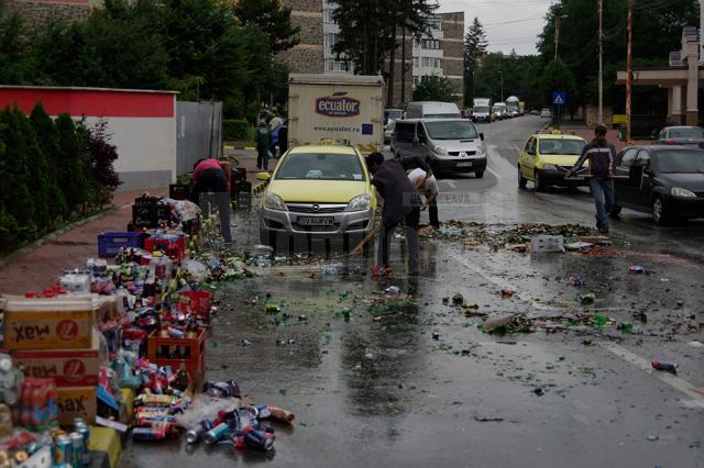 Berea a curs, la propriu, pe o stradă din Suceava