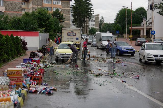 Berea a curs, la propriu, pe o stradă din Suceava