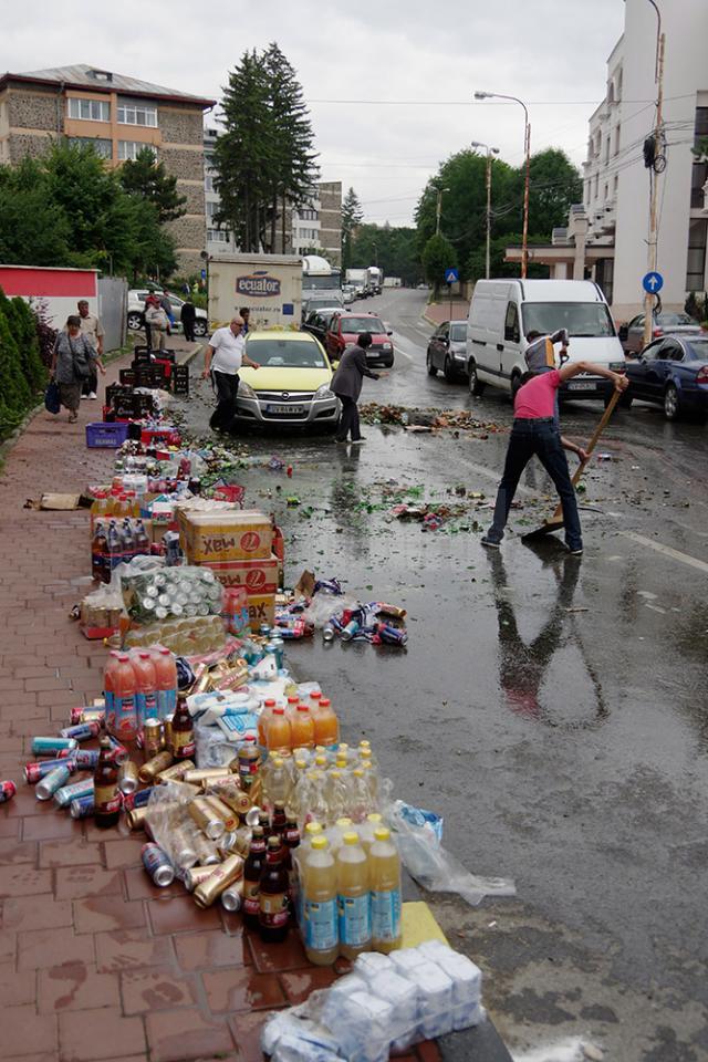 Berea a curs, la propriu, pe o stradă din Suceava