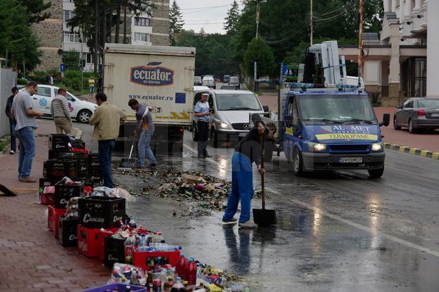 Berea a curs, la propriu, pe o stradă din Suceava