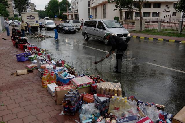 Berea a curs, la propriu, pe o stradă din Suceava