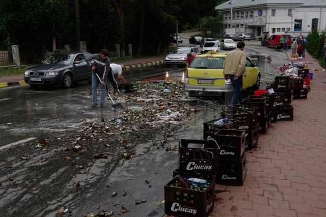 Berea a curs, la propriu, pe o stradă din Suceava