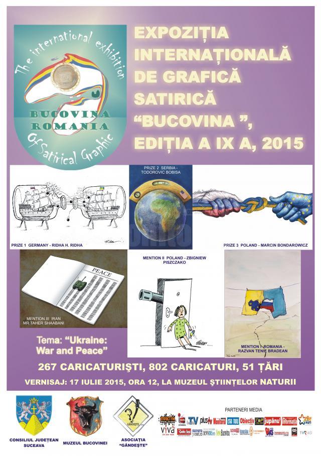 Vernisajul Expoziţiei Internaţionale de Grafică Satirică „Bucovina”, vineri, la  Muzeul de Ştiinţele Naturii
