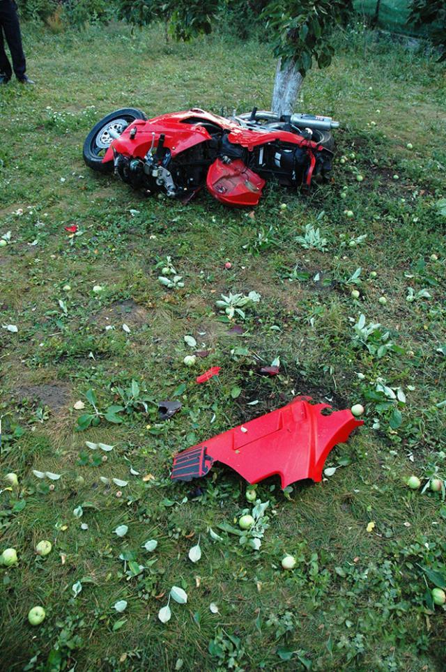 Motocicleta implicată în accident
