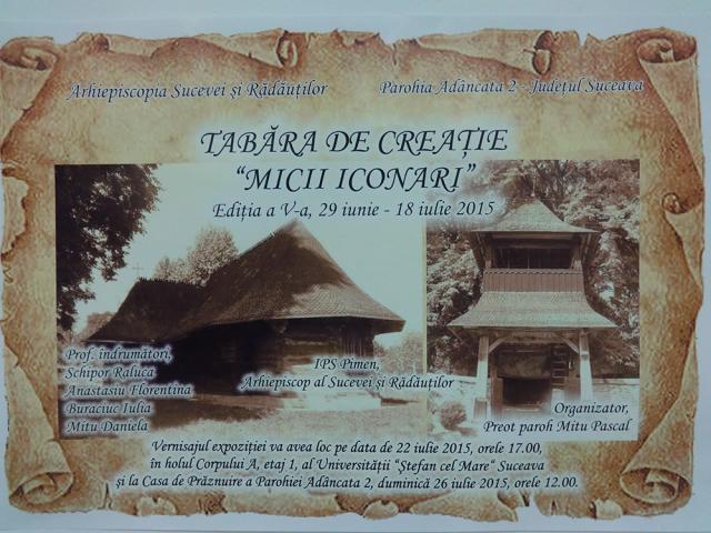 92 de copii au participat la Tabăra de creaţie „Micii iconari”, ediţia a V-a, organizată la Adâncata