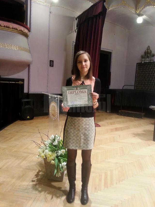 Larisa Andreea Pălie, de la Colegiul Naţional „Nicu Gane” Fălticeni, s-a clasat pe locul IV