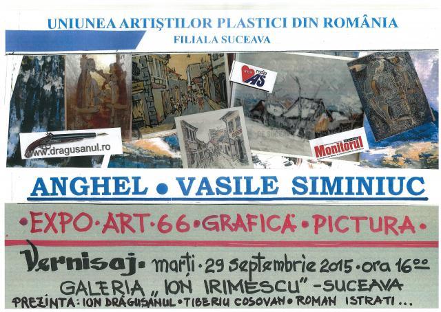 Expoziţie a artistului plastic Anghel-Vasile Siminiuc, la Galeria de Artă „Ion Irimescu”