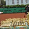 Cupele cu care au fost răsplătiţi participanţii la ediţia din acest an a Cupei Monitorul la tenis de câmp