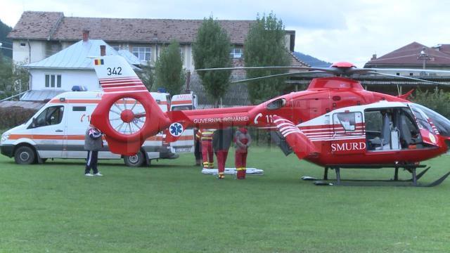 Copilul a fost preluat de un elicopter SMURD