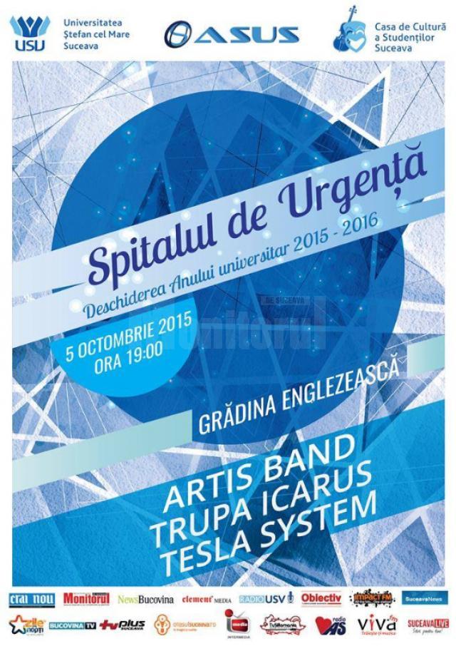 Trupele Spitalul de Urgență, Artis Band, Icarus și Tesla System concertează la USV