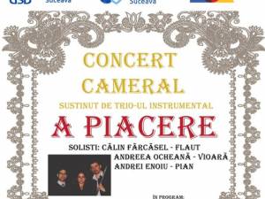 Concert cameral cu trioul instrumental ”A Piacere”, la USV